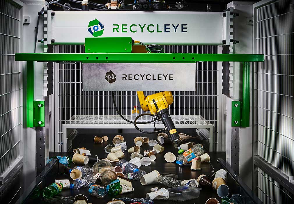Recycling startup Recycleye's materials sorting robot.