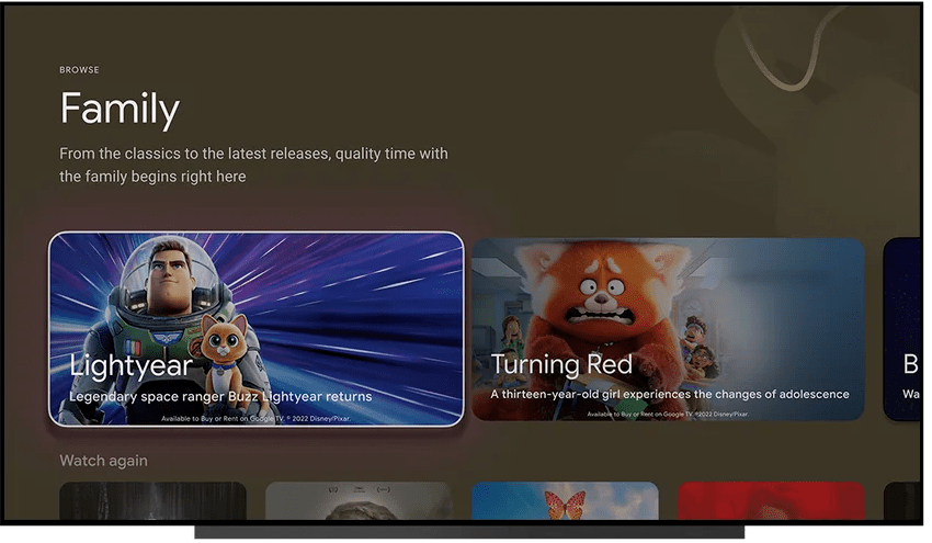 Google TV display