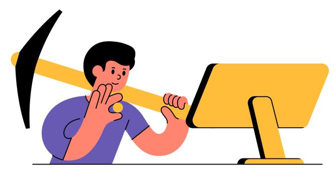 Concept illustration depicting data mining