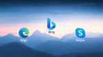 Bing, Edge and Skype logos