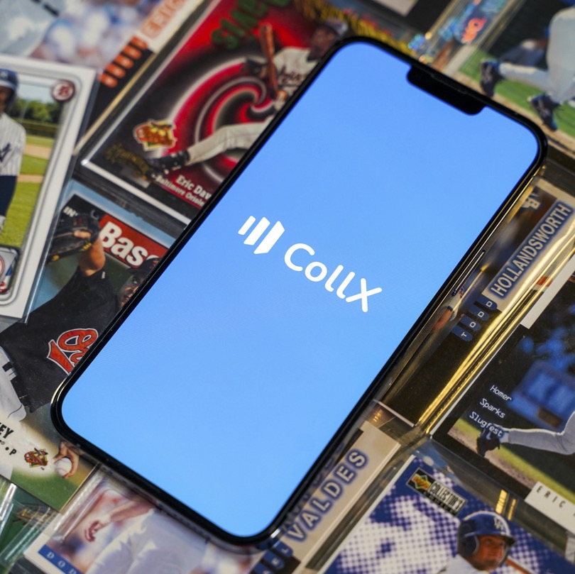 CollX logo on a smartphone screen