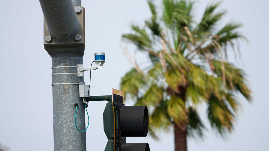 lidar sensor on traffic pole