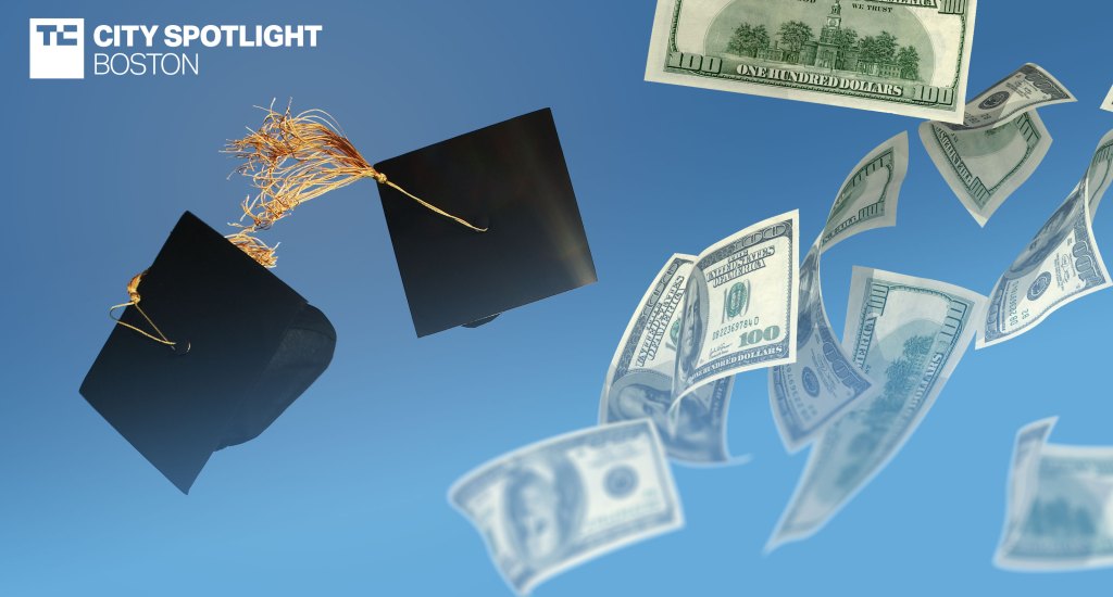 mortarboards and cash flying in the air