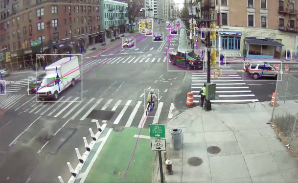 New York street scene, overlayed with VivaCity AI.