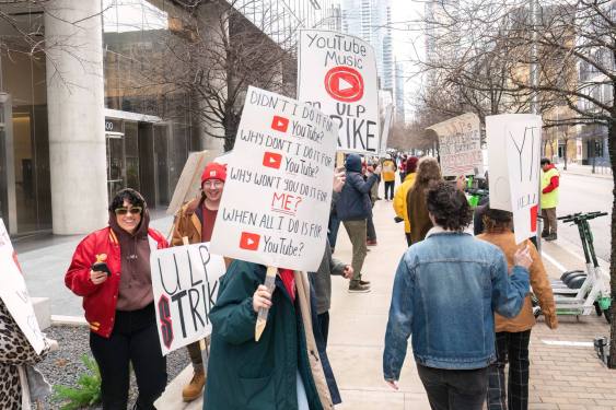 YouTube Music contractors on strike in Austin