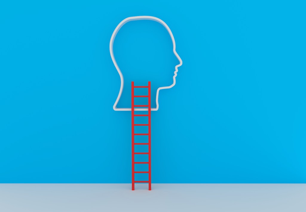 Human head and stairs - idea concept