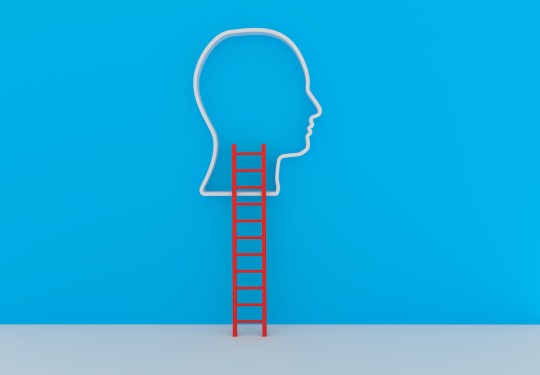 Human head and stairs - idea concept