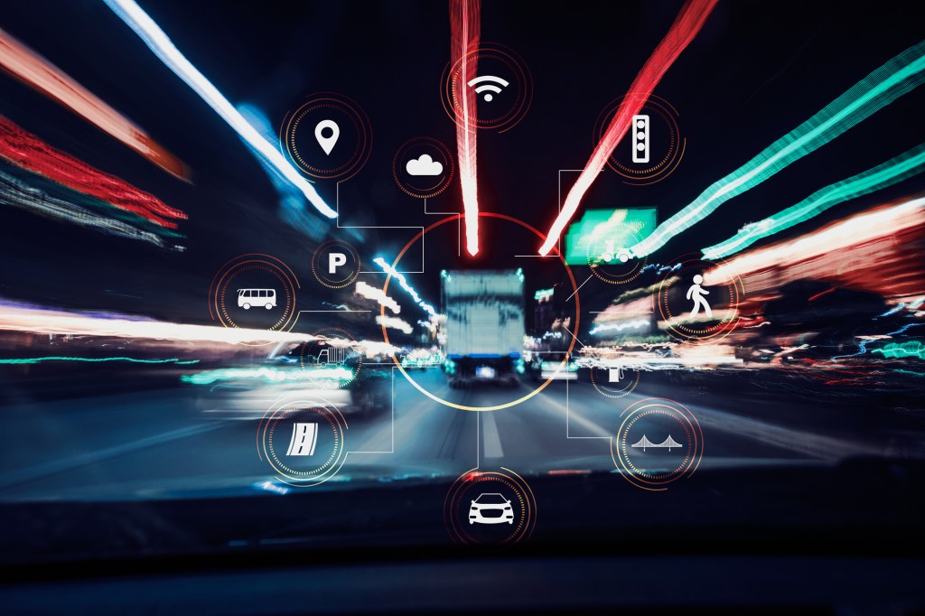 Traffic, vehicles, wireless communication network, internet of things, abstract image visual.