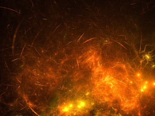 Computer generated image of sparks and fire