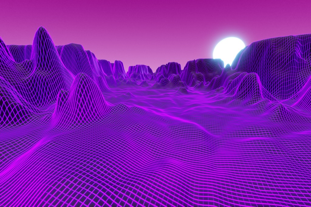 Image of digital pink mountains