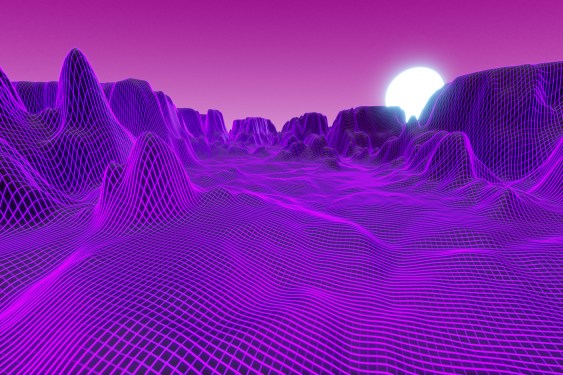 Image of digital pink mountains