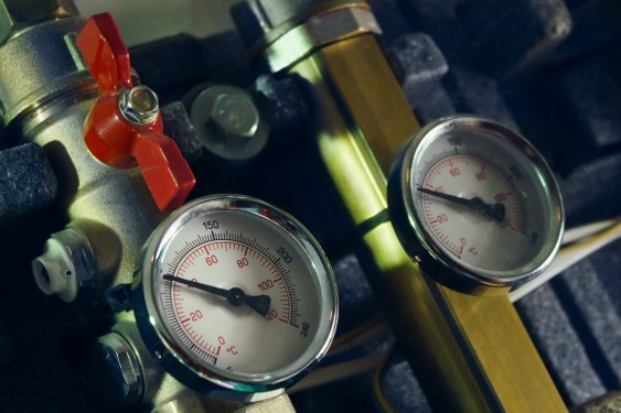 Pressure gauges down, but not pinned at zero.