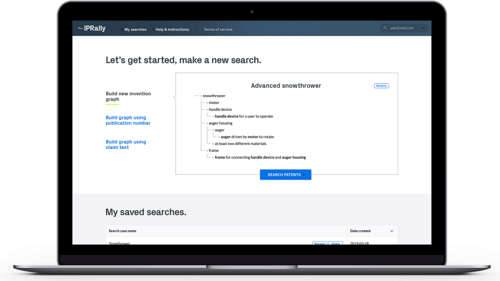 IPRally dashboard