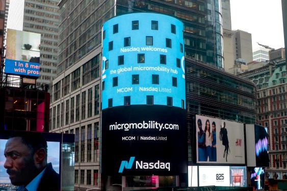 micromobility.com on nasdaq times square announcement billboard
