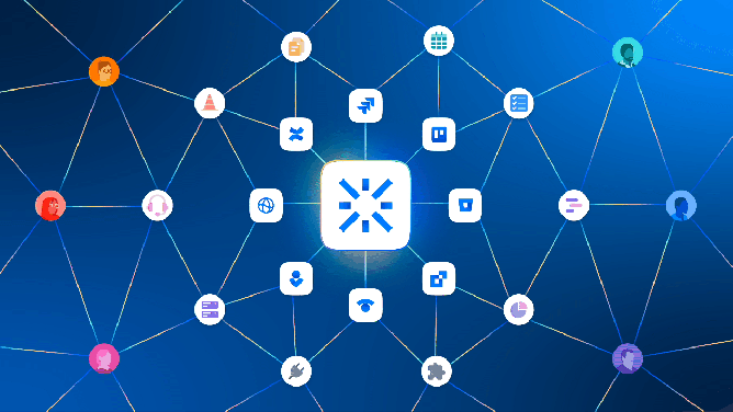 graphic depiction of Atlassian Intelligence, the company's AI-driven 'virtual teammate'