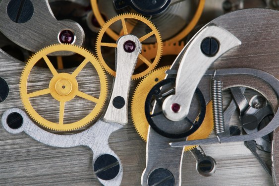 Clock mechanism with gears