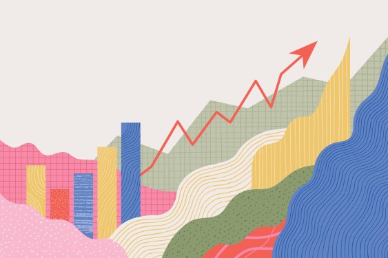 Abstract of data analysis with colorful charts and graphs.