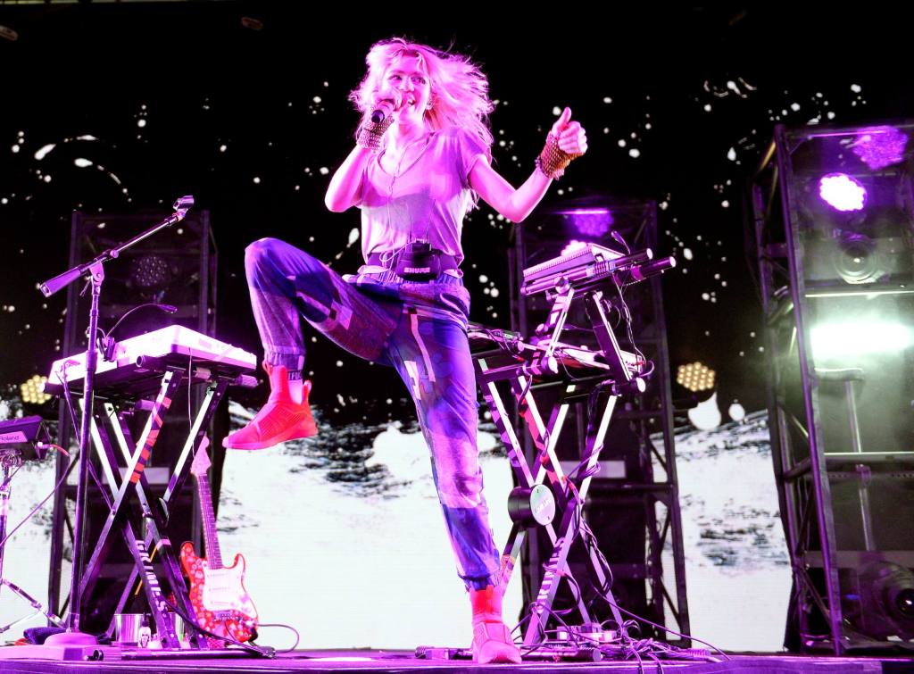 Singer Grimes performs onstage during at Coachella