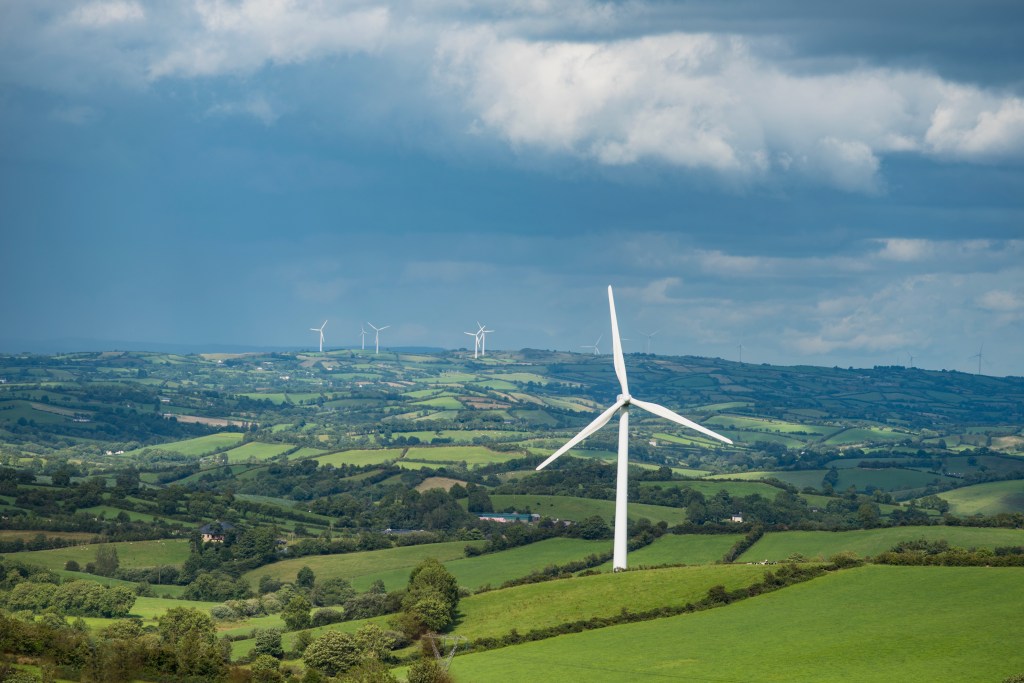 Wind farm in County Cavan, Ireland.