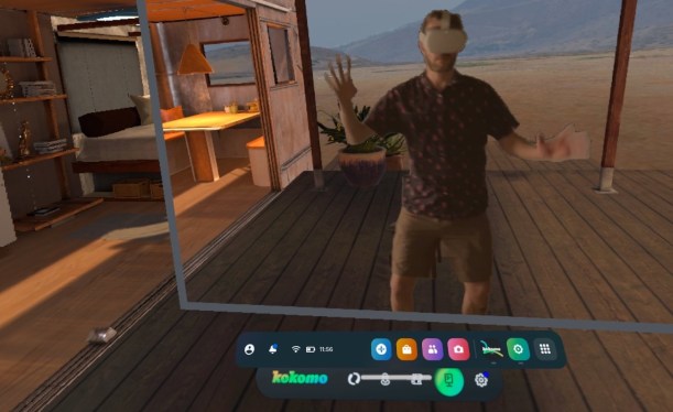Haje, looking impossibly dorky in VR
