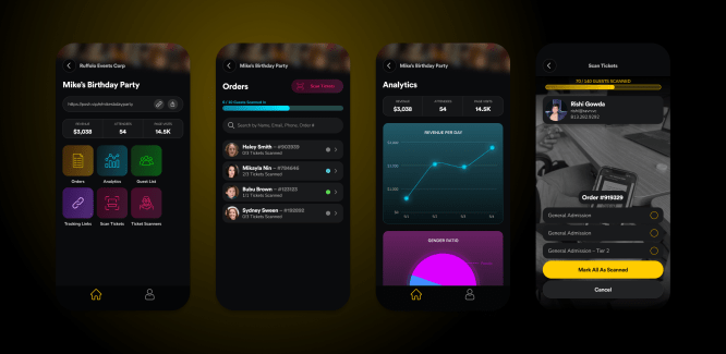 POSH events displayed on mobile screens