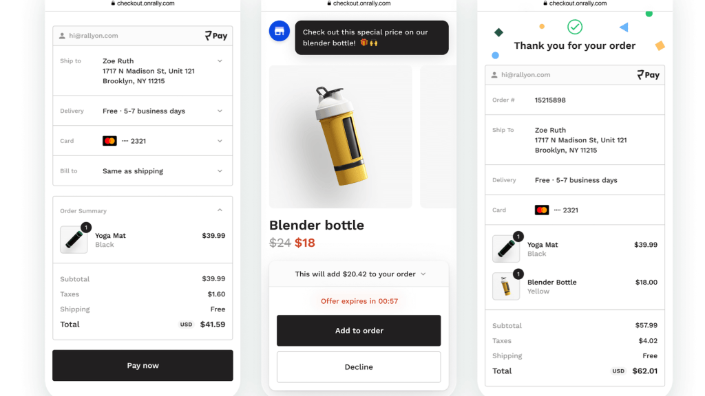 Rally checkout e-commerce