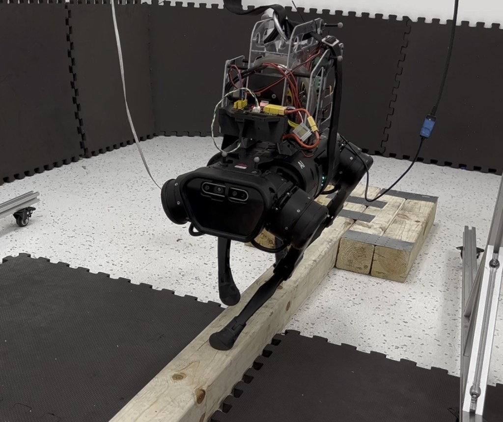 robot walking a on balance beam