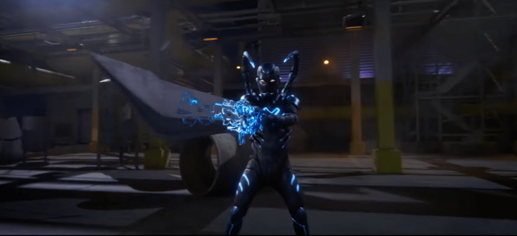scene from Blue Beetle DC movie