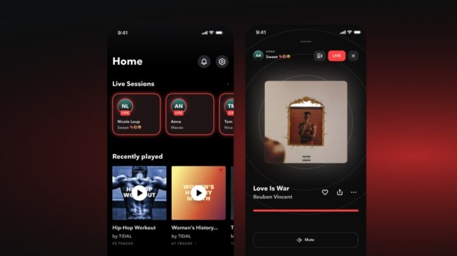 Tidal Live screen