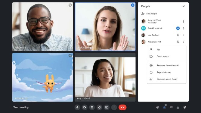 google meet screen