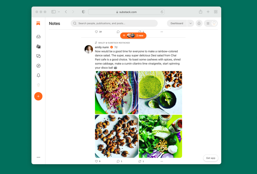 Substack Notes feed