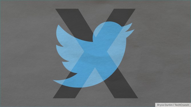twitter logo superimposed on letter x