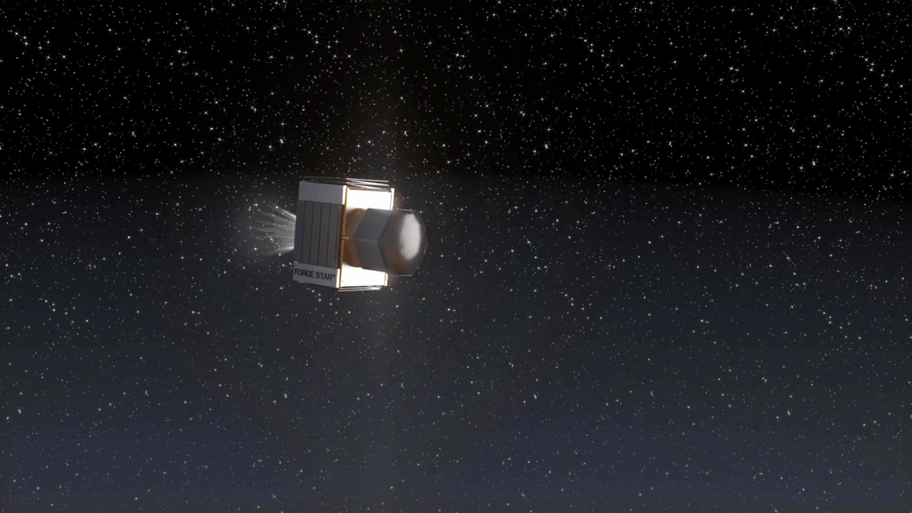 Space Forge engine firing depicted