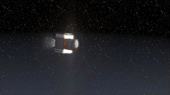 Space Forge engine firing depicted
