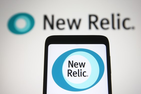 In this photo illustration a New Relic of an US software