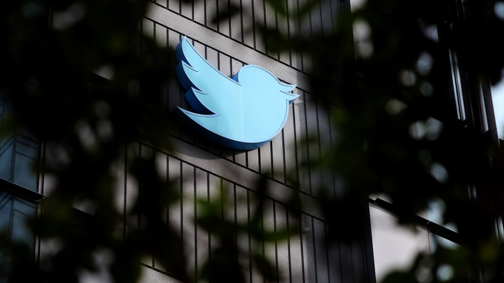 Twitter logo on the side of a building