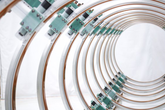 Assembled electromagnetic coils that will be used in Helion’s 7th fusion prototype, Polaris