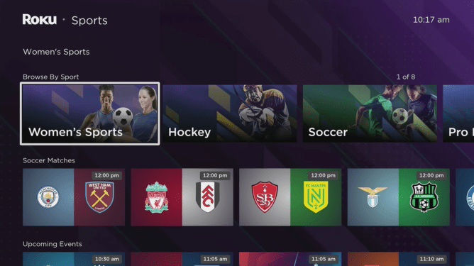 Women's Sports Zone on Roku