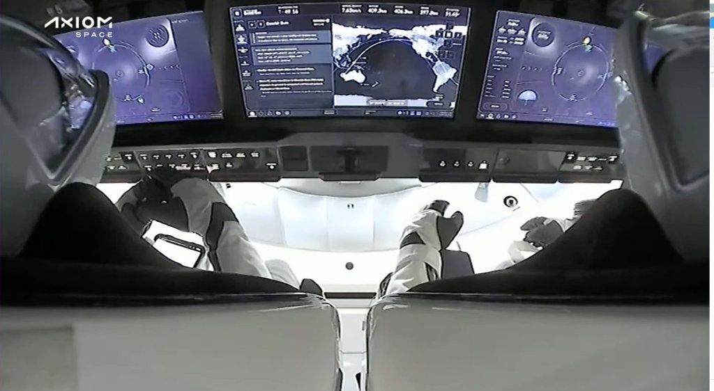 view from space in Axiom Space capsule