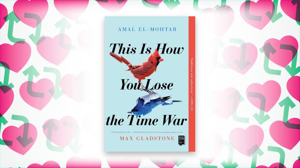 "This is How You Lose the Time War" book cover with Twitter icons