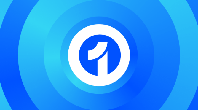 An image of the number one surrounded by blue circles
