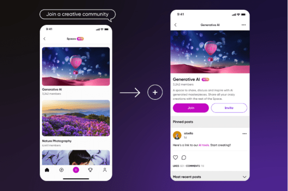 Picsart's new Spaces feature