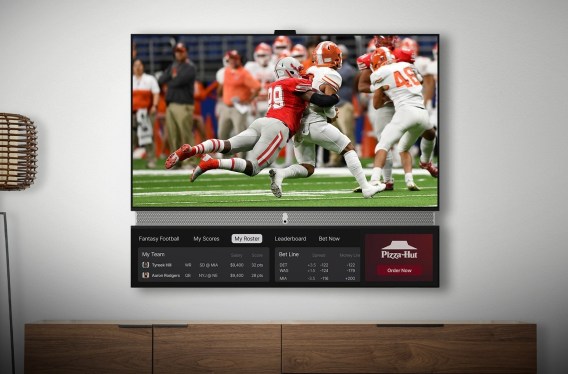 a photo of the Telly free television that's supported by ads, it has a second display under the main television screen that contains ads.