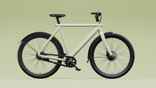 VanMoof foam green S4 e-bike