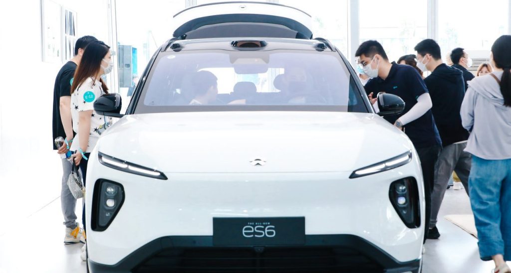 Nio car on display