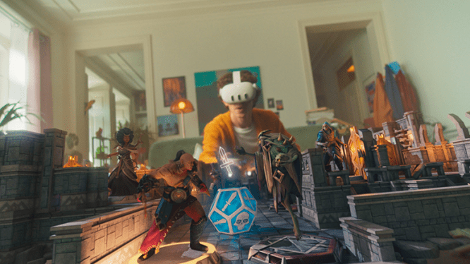 person wearing a VR headset
