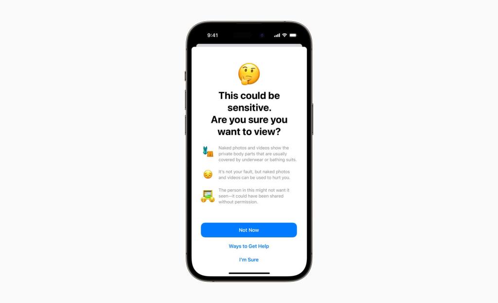 Apple sensitive content warning works against unwanted nudes