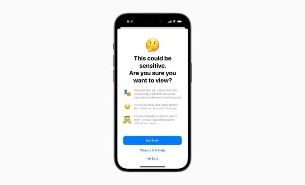 Apple sensitive content warning works against unwanted nudes