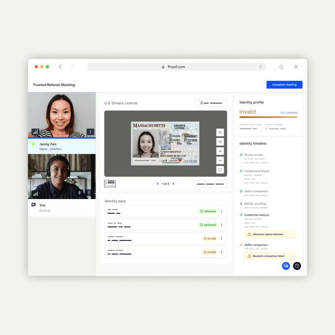 Proof's ID verification feature