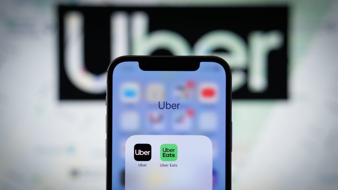 The Uber and Uber Eats app